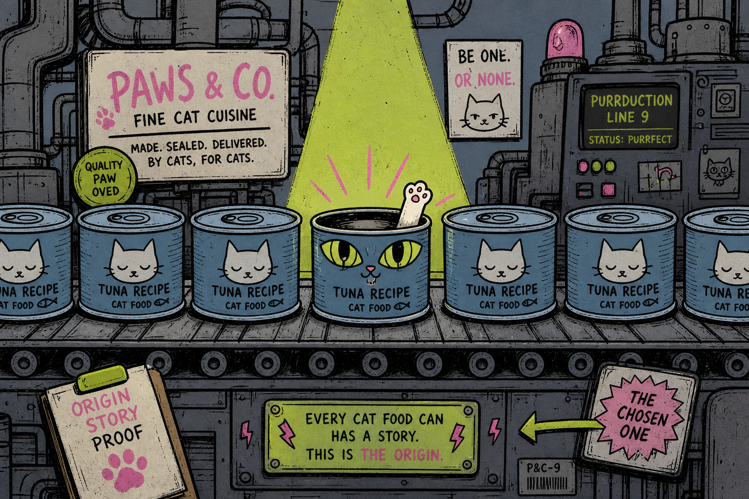 CANCAT tins on the factory conveyor line
